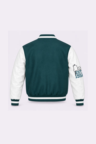 Green Varsity Jacket - back view