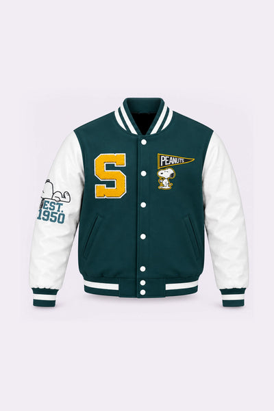 Green Varsity Jacket - front view