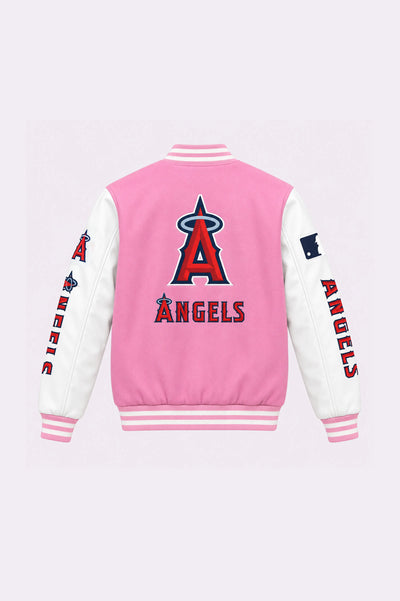 Angels Pink Varsity Jacket - back view