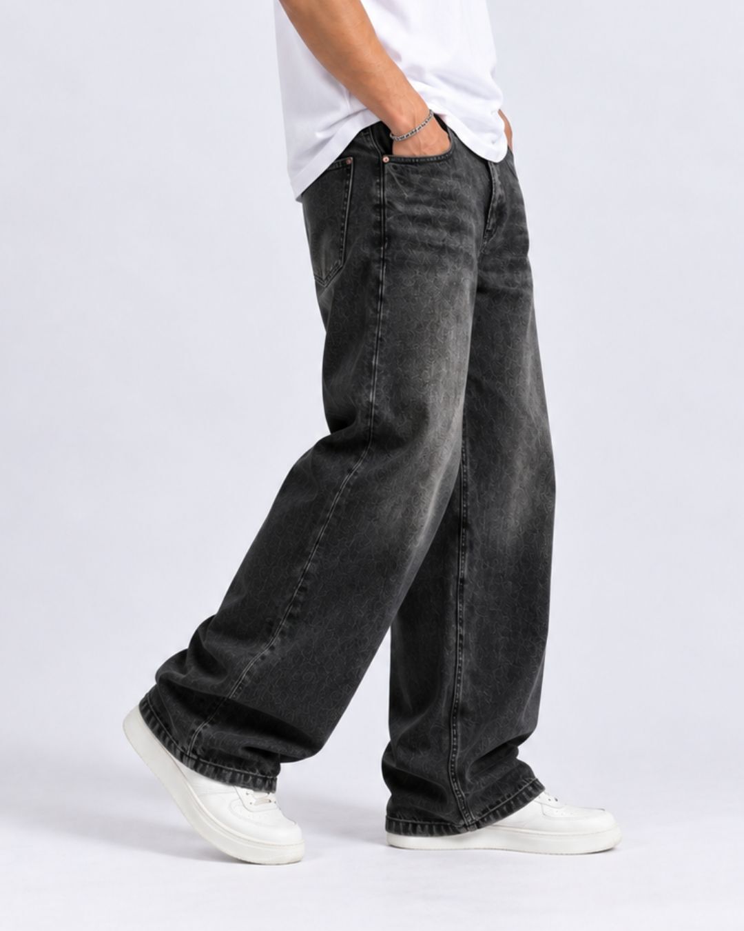 Charcoal Grey Denim Baggy Jeans