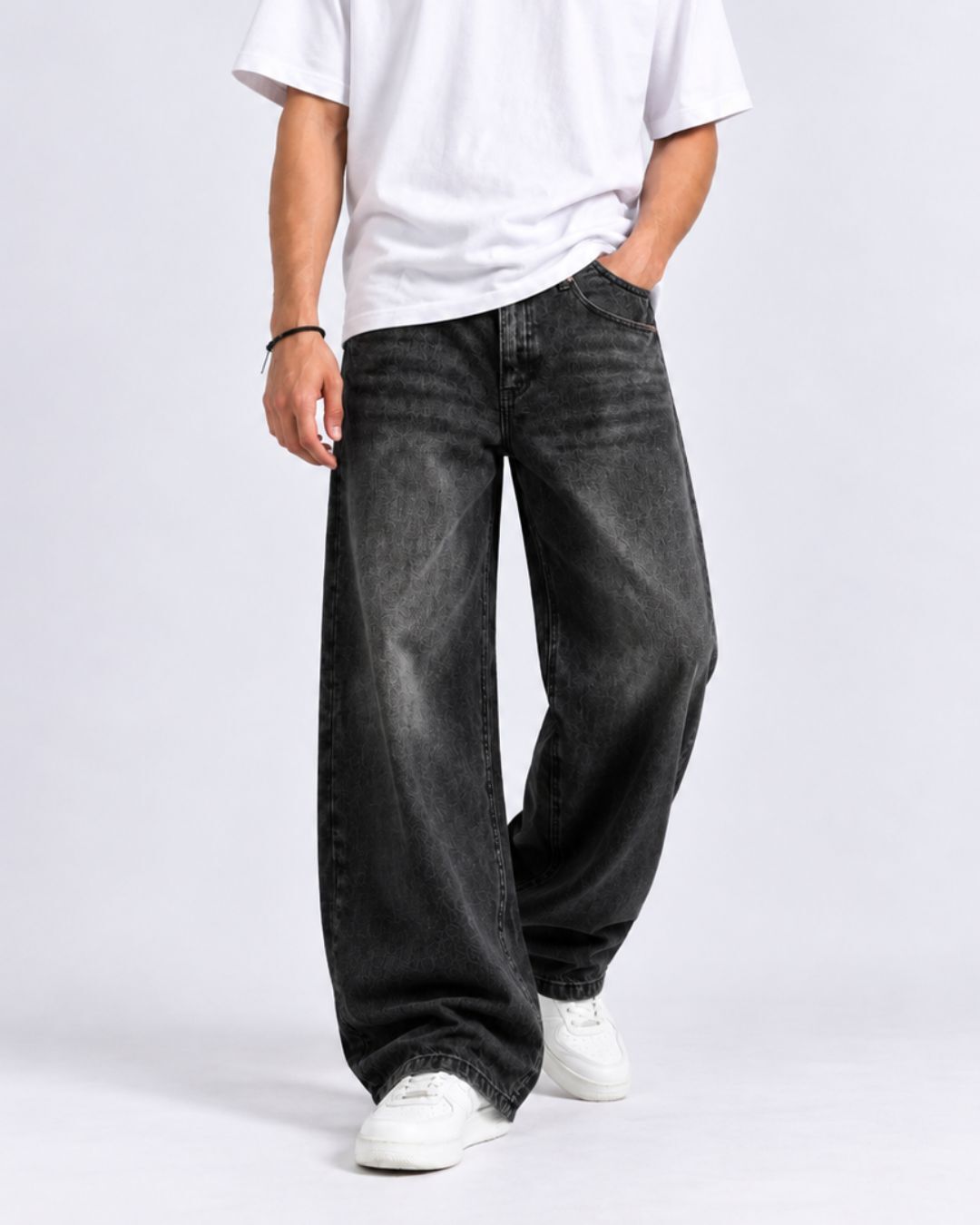 Charcoal Grey Denim Baggy Jeans