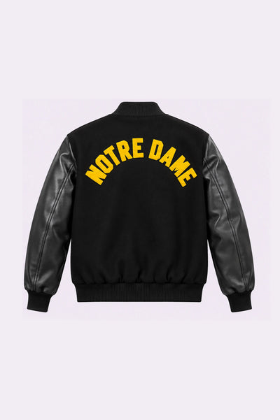 Irish Black Varsity Bomber Jacket
