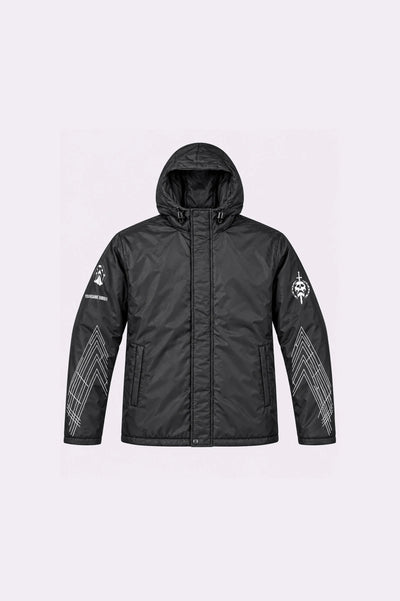 Black Cotton Hooded Jacket