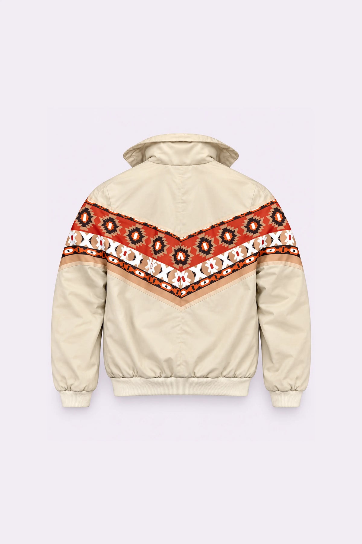 Beige Printed Cotton Jacket