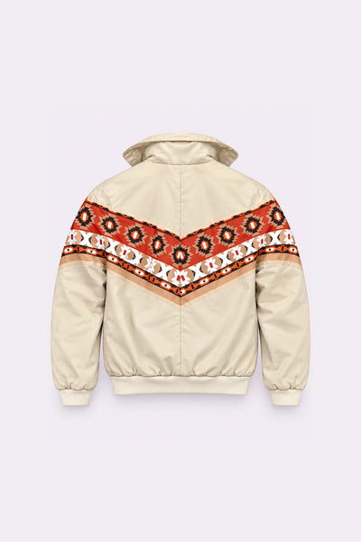 Beige Printed Cotton Jacket