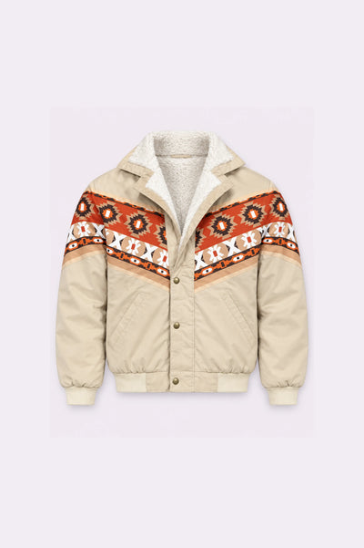 Beige Printed Cotton Jacket